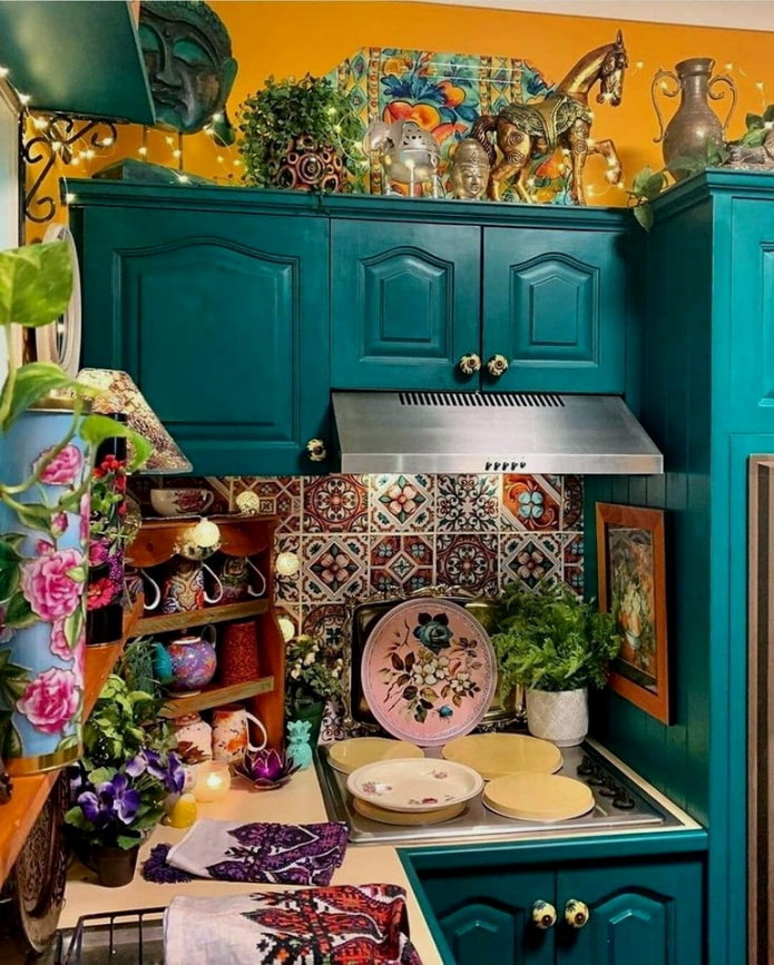 cocina boho brillante