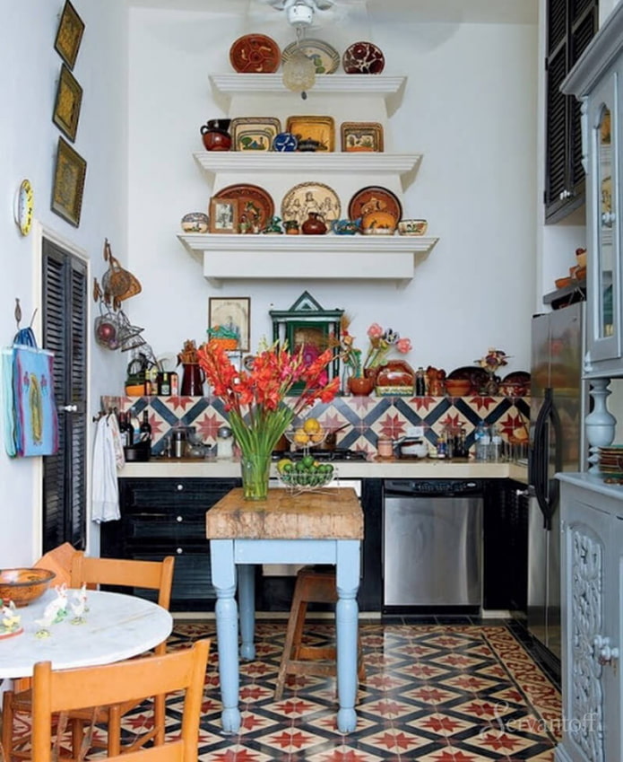 decoración de cocina de estilo boho