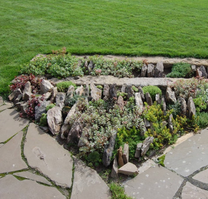 decoración de jardín con piedras