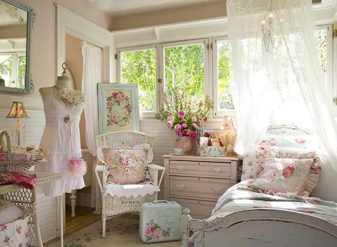 Shabby chic en el interior.