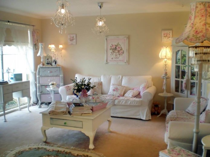 sala de estar shabby chic