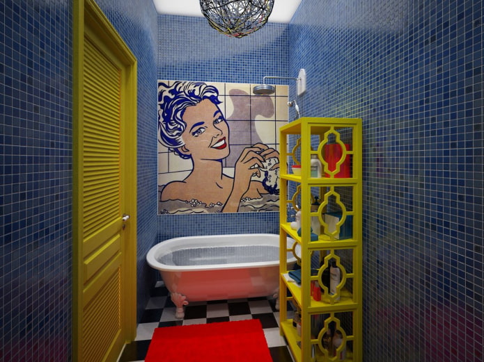 baño al estilo del arte pop