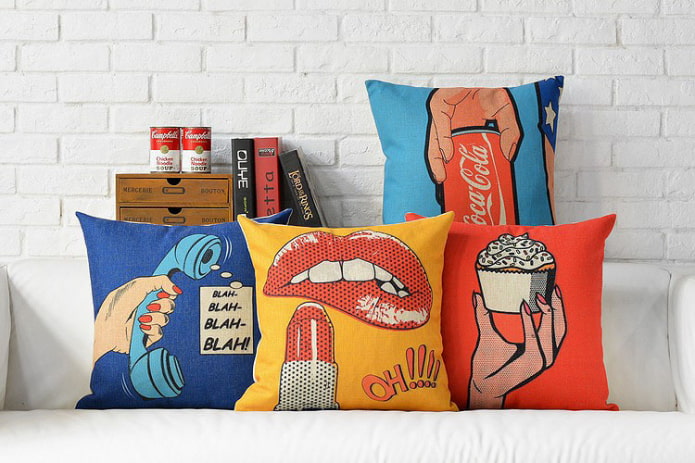 almohadas de arte pop