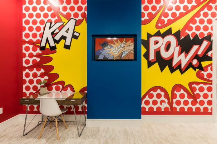 decoración de paredes al estilo del arte pop