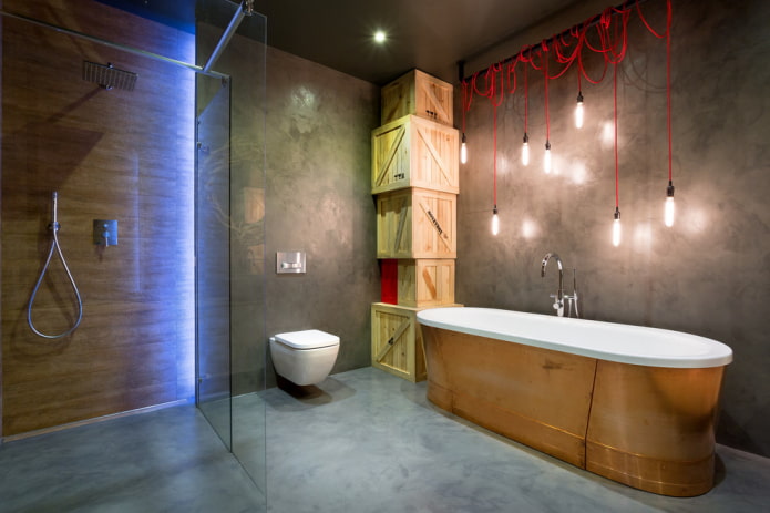 baño estilo loft