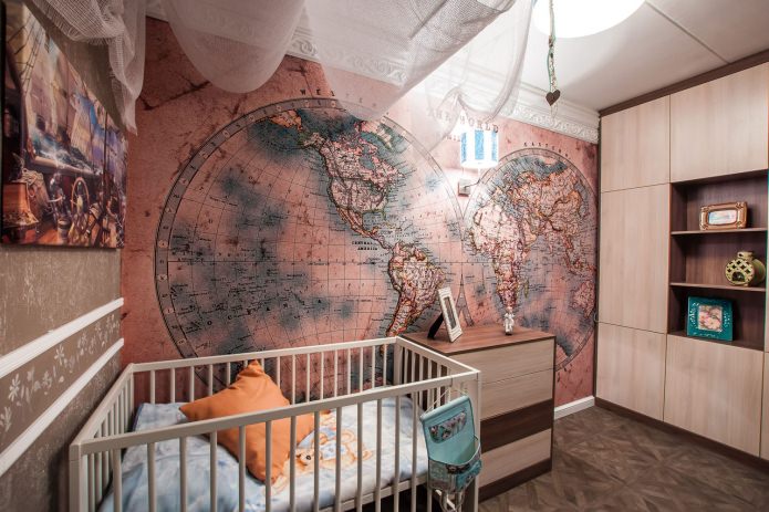 mapa ng mundo sa loob ng nursery