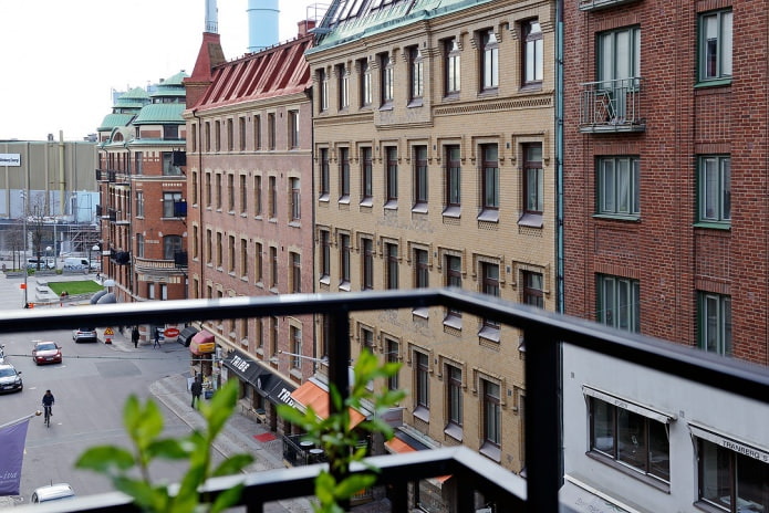 vista desde el balcón a las calles de Suecia