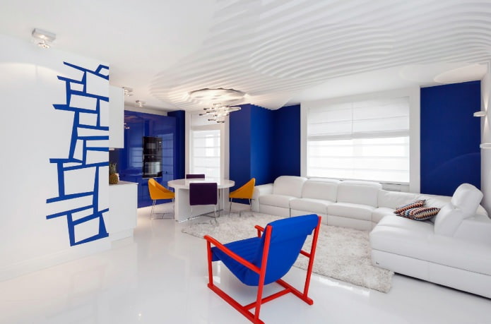 Salón en azul-blanco-rojo