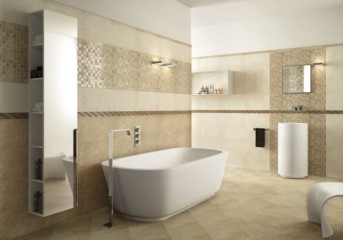 Decoración de baño en colores beige.