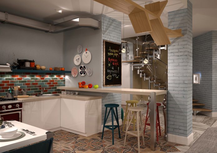 diseño de cocina estilo café