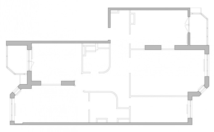 plano de apartamento 137 ft2 m. antes de la remodelación