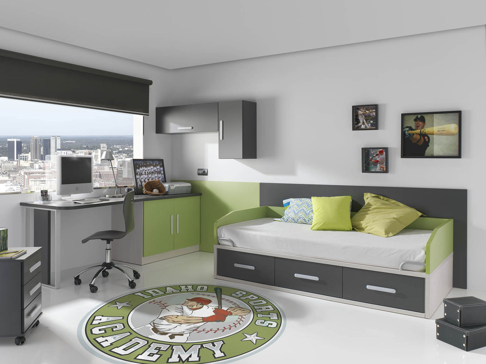 Habitación infantil en verde