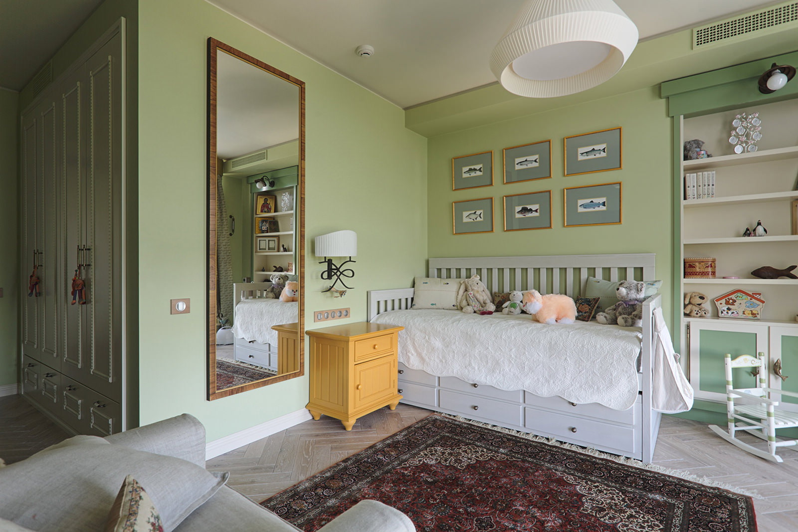 Habitación infantil en verde