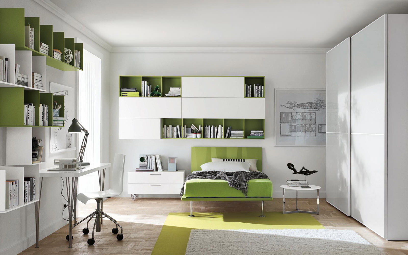 Habitación infantil en verde