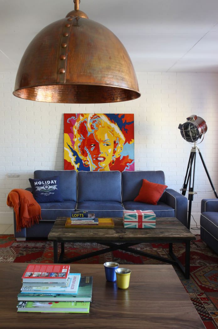 sala de estar en estilo pop art