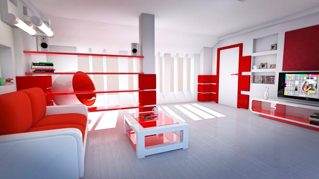 Foto del salón rojo