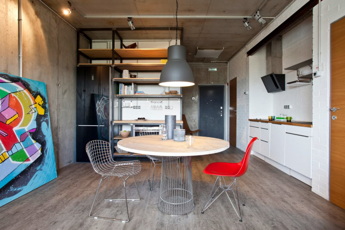 luminoso apartamento estilo loft con paredes de hormigón