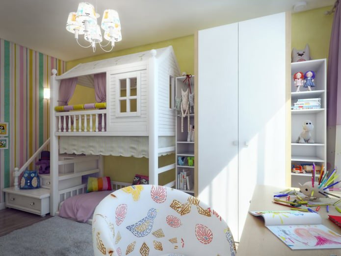 habitación de los niños en el diseño del apartamento de 80 metros cuadrados. metro.