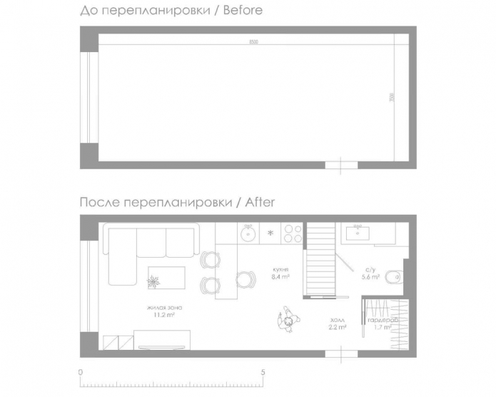 diseño de estudio 29 sq. metro.