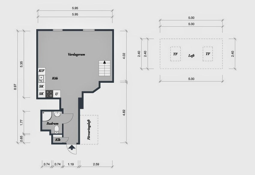 plano de apartamento tipo ático