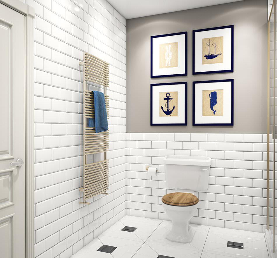 baño en diseño de apartamento 68 m2 metro