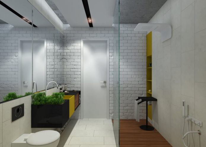 baño en el interior de un apartamento de 2 habitaciones de 65 metros cuadrados. metro.