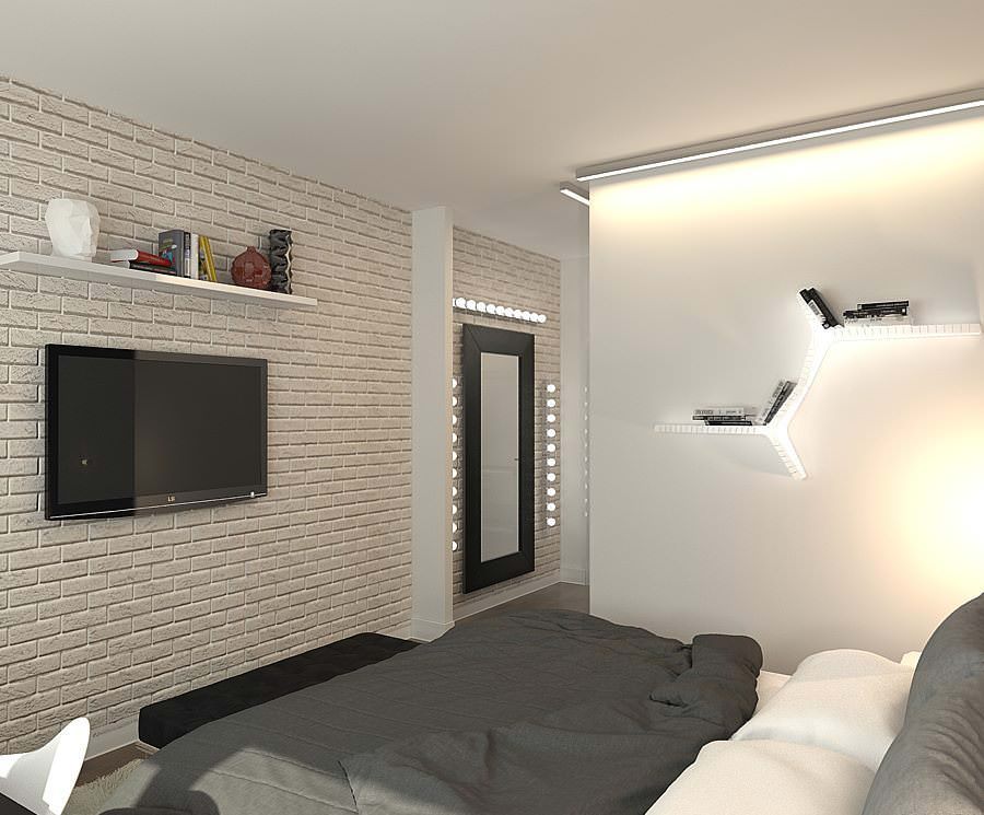 foto del proyecto de un apartamento de 2 habitaciones: dormitorio