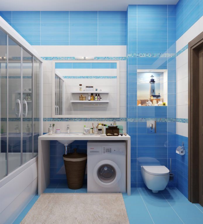 Baño en tonos azules