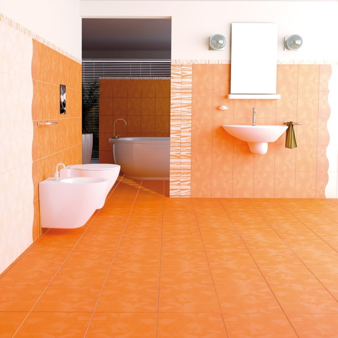 Diseño de baño naranja