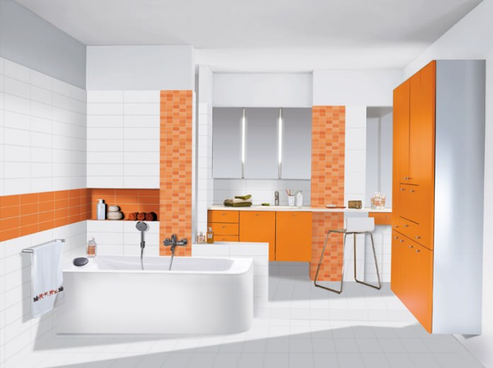 baño en naranja