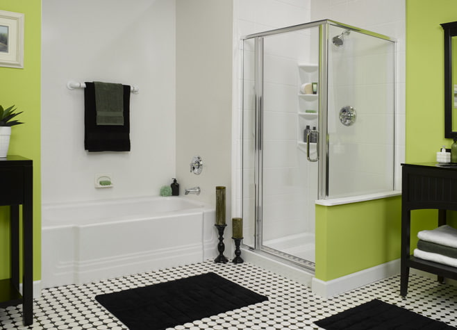 Foto de un baño verde