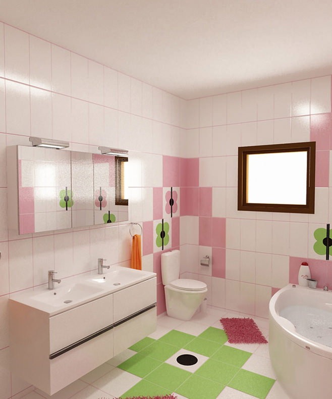 baño en rosa