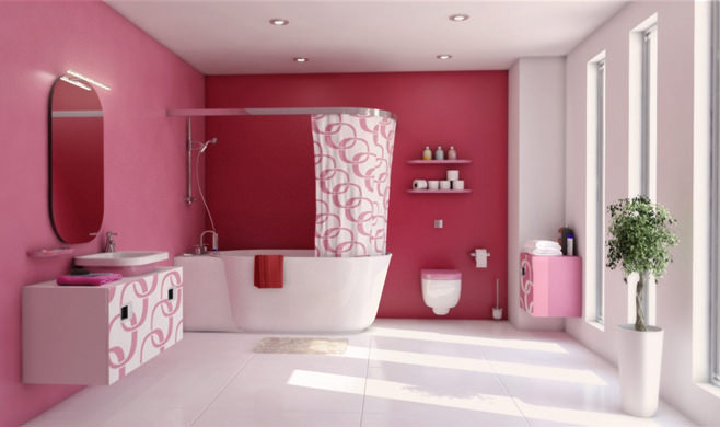 baño rosa