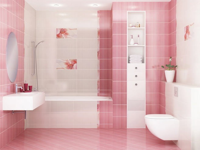 baño en rosa