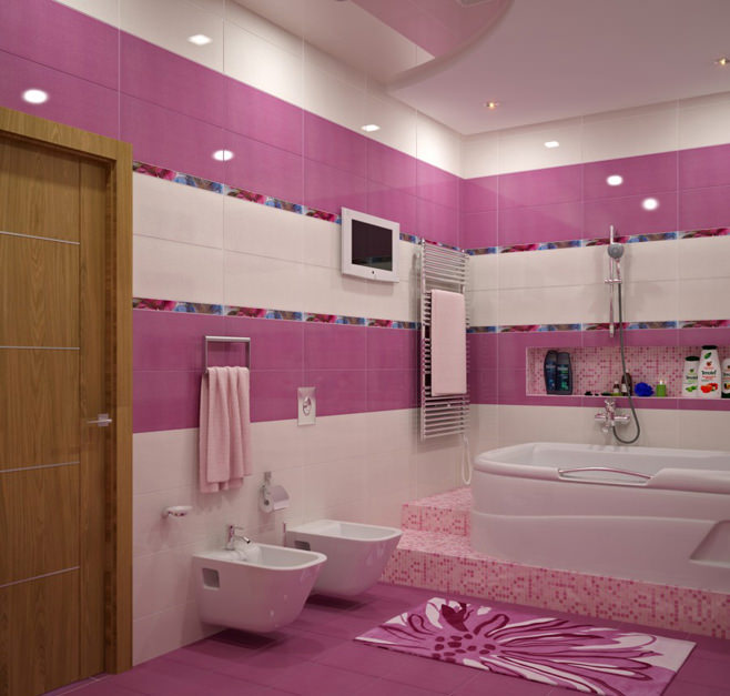 baño en rosa