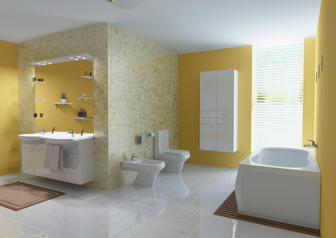 baño en amarillo