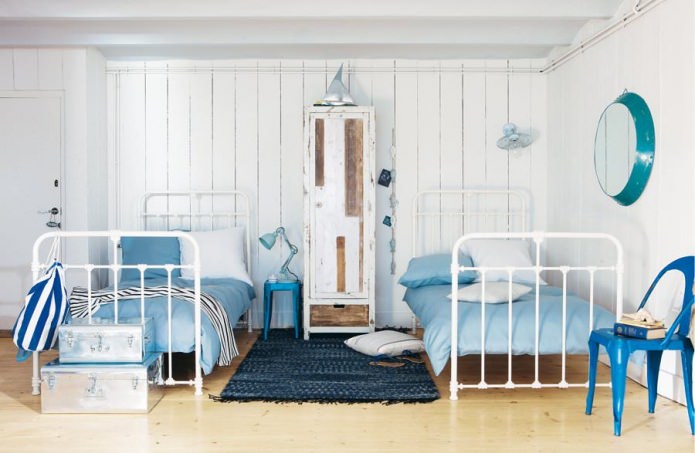 dormitorio en estilo náutico