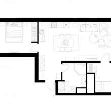 Proyecto de diseño para un apartamento de tres habitaciones de 66 m2. m-2