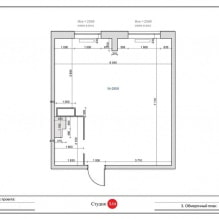 Disenyo ng isang studio apartment 46 sq. m. may silid-tulugan sa niche-1