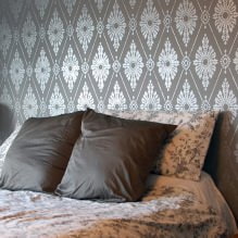 Diseño de dormitorio con papel tapiz gris: 70 mejores fotos en el interior-8