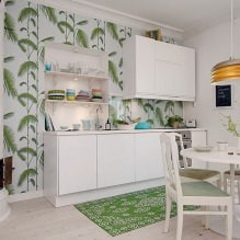 Diseño de cocina con papel tapiz verde: 55 fotos modernas en el interior-9