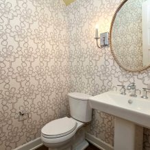 Papel pintado para el baño: pros y contras, tipos, diseño, 70 fotos en el interior-7