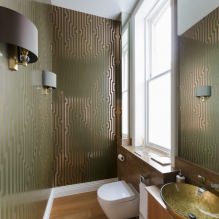 Papel pintado para el baño: pros y contras, tipos, diseño, 70 fotos en el interior-6