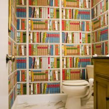 Papel pintado para el baño: pros y contras, tipos, diseño, 70 fotos en el interior-8