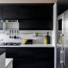 Conjunto negro en el interior de la cocina: diseño, elección de papel tapiz, 90 fotos-19