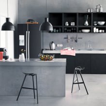 Conjunto negro en el interior de la cocina: diseño, elección de papel tapiz, 90 fotos-4