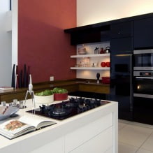 Conjunto negro en el interior de la cocina: diseño, elección de papel tapiz, 90 fotos-18