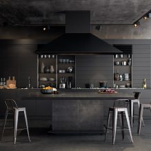 Conjunto negro en el interior de la cocina: diseño, elección de papel tapiz, 90 fotos-10