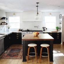 Conjunto negro en el interior de la cocina: diseño, elección de papel tapiz, 90 fotos-3