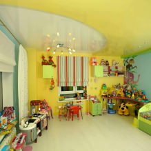 Techo tensado en una habitación infantil: 60 mejores fotos e ideas-11